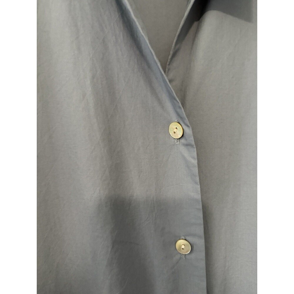 Vince NWT 100% Cotton Sleeveless Button Down Shirt M Blue Oversized Relaxed $248 - Picture 9 of 9